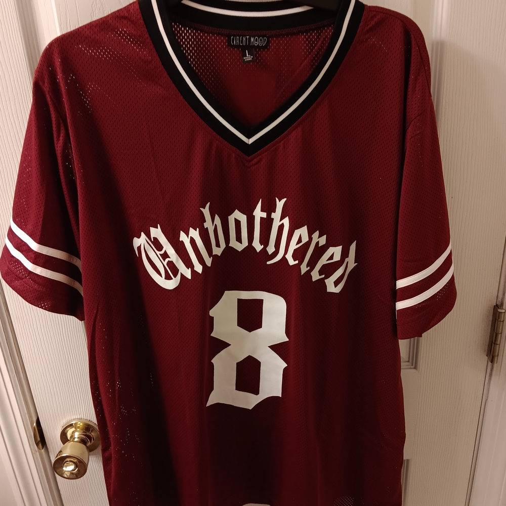 Dolls KillCurrent Mood Brand Unbothered  Short Sleeve Baseball JerseyPreowned Lg